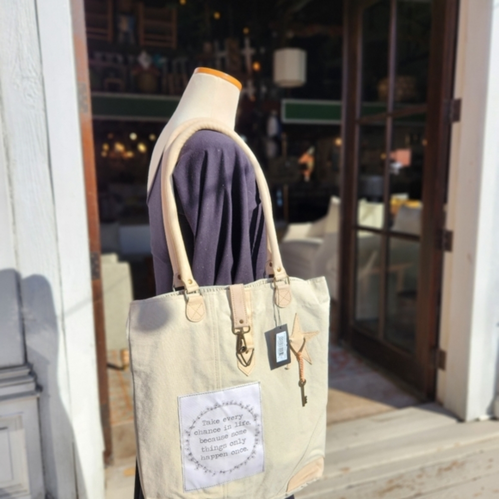 Take Every Chance Totebag - One-of-a-kind Bag made from recycled materials - Picture 3 of 15